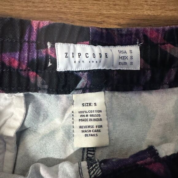 Zipcode Geometric Print Chino Shorts Mens Size Small Black Purple Cotton - Picture 6 of 8